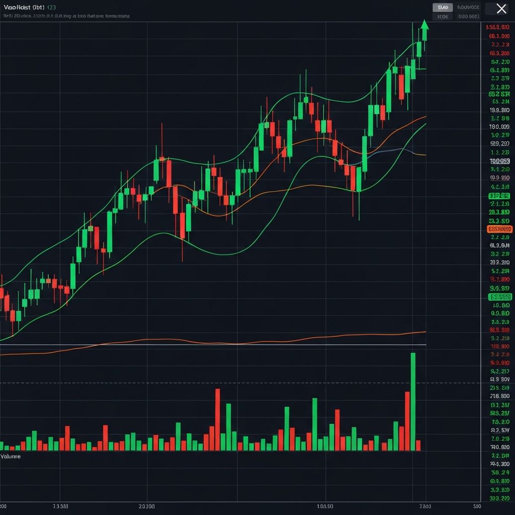 Trading chart showing growth performance